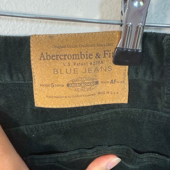 Vintage Abercrombie & Fitch Green Velvet Pants Women’s 8 100% Cotton - Picture 4 of 6